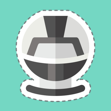 Sticker line cut Hood. related to Hat symbol. simple design editable. simple illustrationのイラスト素材