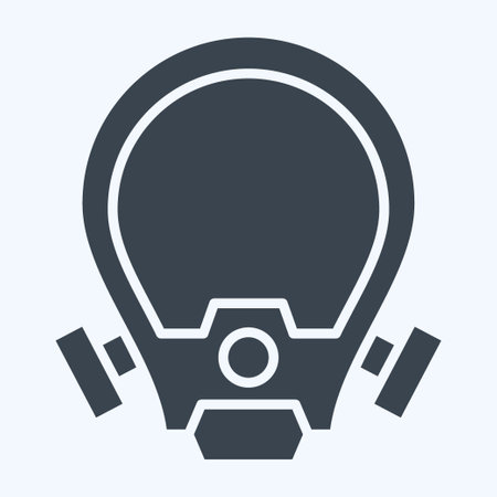 Icon Oxygen Mask. related to Firefighter symbol. glyph style. simple design editable. simple illustrationのイラスト素材