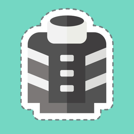 Sticker line cut Fireman. related to Firefighter symbol. simple design editable. simple illustrationのイラスト素材