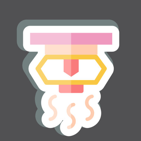 Sticker Sprinkler. related to Firefighter symbol. simple design editable. simple illustrationのイラスト素材