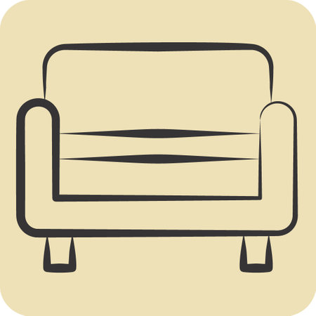 Icon Bench. related to Home Decoration symbol. hand drawn style. simple design editable. simple illustrationのイラスト素材