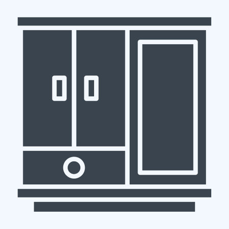 Icon Cupboard. related to Home Decoration symbol. glyph style. simple design editable. simple illustrationのイラスト素材