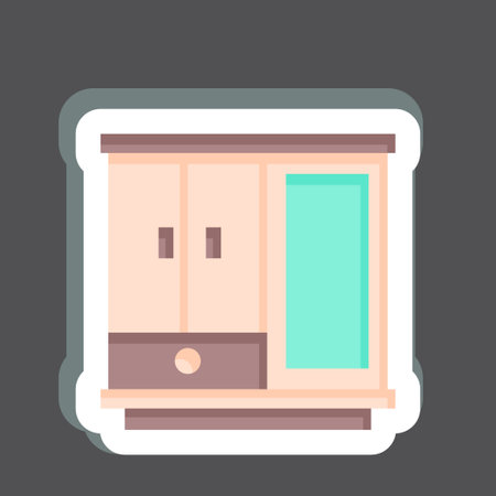 Sticker Cupboard. related to Home Decoration symbol. simple design editable. simple illustrationのイラスト素材