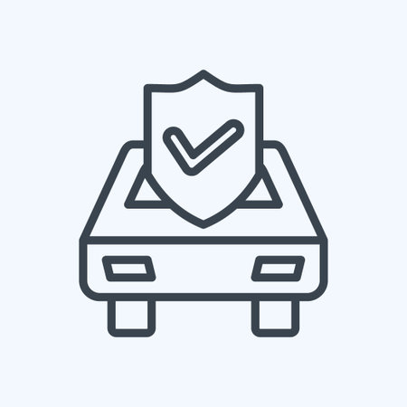 Icon Car Insurance. related to Finance symbol. line style. simple design editable. simple illustrationのイラスト素材