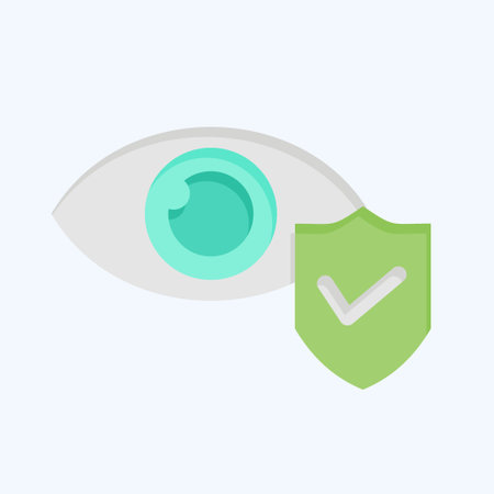 Icon Eye Insurance. related to Finance symbol. flat style. simple design editable. simple illustrationのイラスト素材