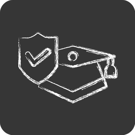 Icon Study Insurance. related to Finance symbol. chalk Style. simple design editable. simple illustrationのイラスト素材