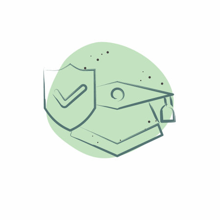 Icon Study Insurance. related to Finance symbol. Color Spot Style. simple design editable. simple illustrationのイラスト素材