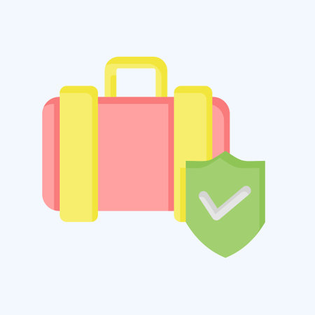 Icon Travel Insurance. related to Finance symbol. flat style. simple design editable. simple illustrationのイラスト素材