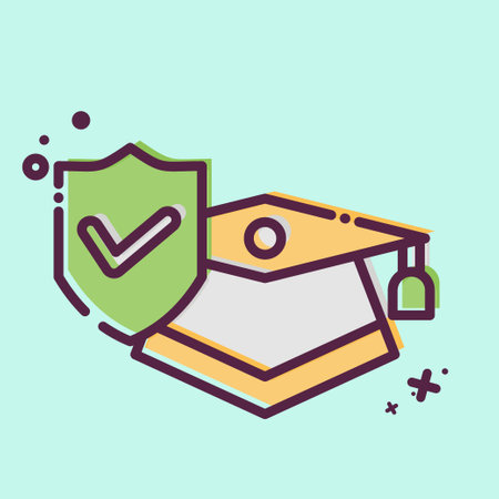 Icon Study Insurance. related to Finance symbol. MBE style. simple design editable. simple...