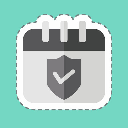 Sticker line cut Insurance schedule. related to Finance symbol. simple design editable. simple illustrationのイラスト素材