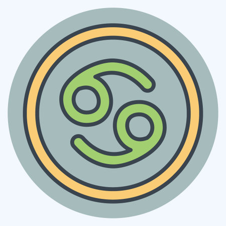 Icon Cancer Sign. related to Horoscope symbol. color mate style. simple design editable. simple illustrationのイラスト素材