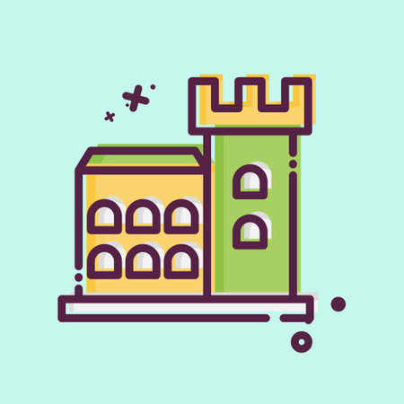 Icon Dubun Castle. related to Ireland symbol. MBE style. simple design editable. simple illustrationのイラスト素材