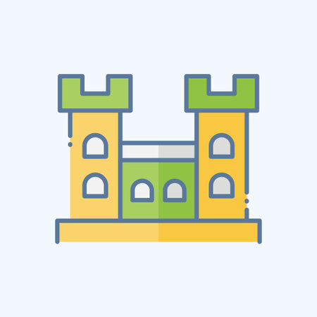 Icon Malahide Castle. related to Ireland symbol. doodle style. simple design editable. simple illustrationのイラスト素材