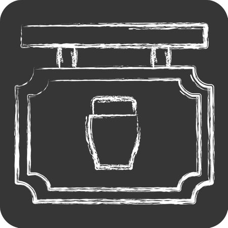 Icon Pub. related to Ireland symbol. chalk Style. simple design editable. simple illustrationのイラスト素材