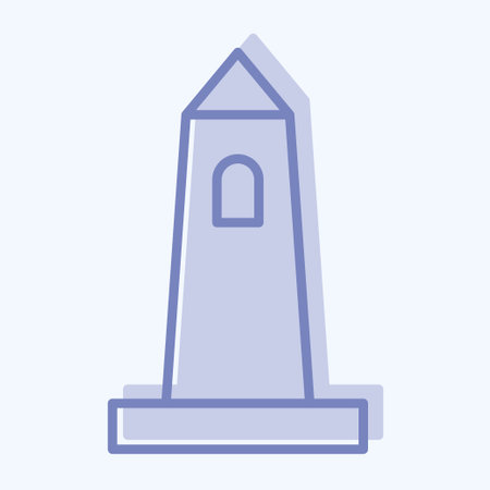 Icon Rish Round Tower. related to Ireland symbol. two tone style. simple design editable. simple illustrationのイラスト素材