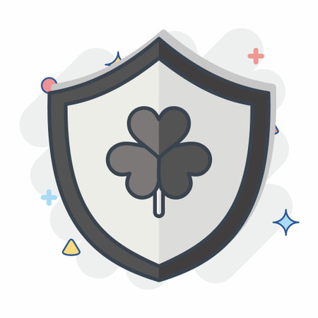 Icon Shield. related to Ireland symbol. comic style. simple design editable. simple illustrationのイラスト素材
