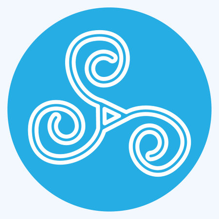Icon Triskele. related to Ireland symbol. blue eyes style. simple design editable. simple illustrationのイラスト素材