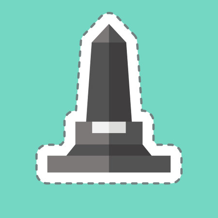 Sticker line cut Wellington Monument. related to Ireland symbol. simple design editable. simple illustrationのイラスト素材