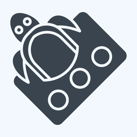 Icon Ocean Pollution. related to Plastic Pollution symbol. glyph style. simple design editable. simple illustrationのイラスト素材