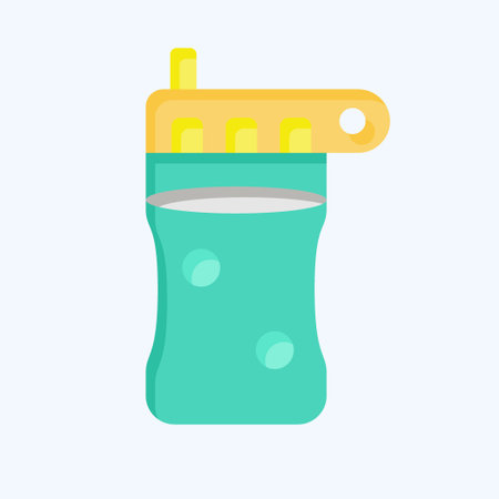 Icon Reusable Bottle. related to Plastic Pollution symbol. flat style. simple design editable. simple illustrationのイラスト素材