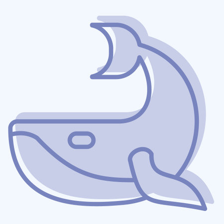 Icon Whale. related to Plastic Pollution symbol. two tone style. simple design editable. simple illustrationのイラスト素材