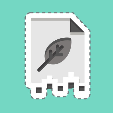 Sticker line cut Biodegradable 2. related to Plastic Pollution symbol. simple design editable. simple illustrationのイラスト素材