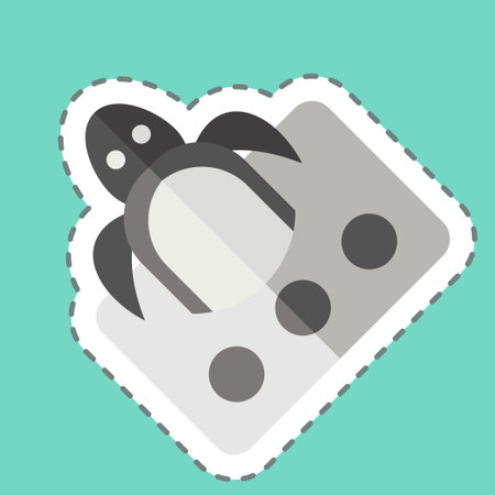 Sticker line cut Ocean Pollution. related to Plastic Pollution symbol. simple design editable. simple illustrationのイラスト素材