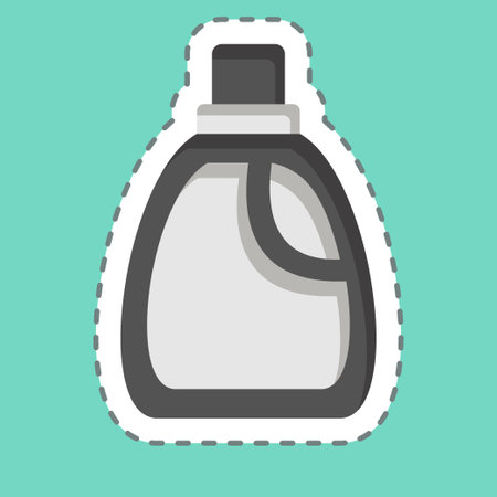 Sticker line cut Plastic. related to Plastic Pollution symbol. simple design editable. simple illustrationのイラスト素材