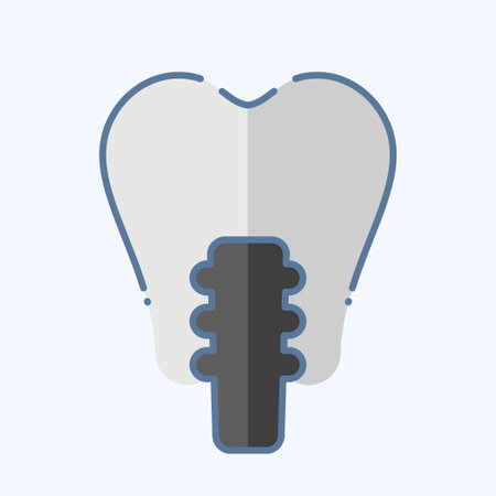 Icon Dental Prosthetics. related to Dental symbol. doodle style. simple design editable. simple illustrationのイラスト素材