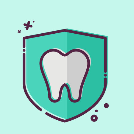 Icon Dental Protection. related to Dental symbol. MBE style. simple design editable. simple illustrationのイラスト素材