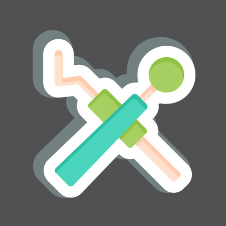 Sticker Destistry Equipment. related to Dental symbol. simple design editable. simple illustrationのイラスト素材