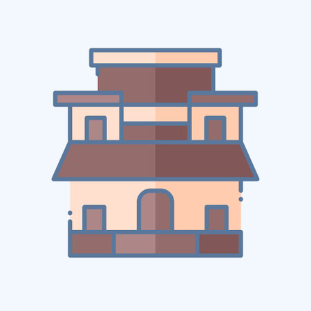 Icon Alhambra. related to Spain symbol. doodle style. simple design editable. simple illustrationのイラスト素材