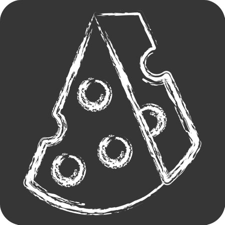 Icon Cheese. related to Spain symbol. chalk Style. simple design editable. simple illustrationのイラスト素材