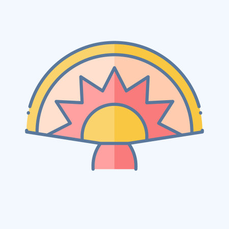 Icon Handheld Fan. related to Spain symbol. doodle style. simple design editable. simple illustrationのイラスト素材
