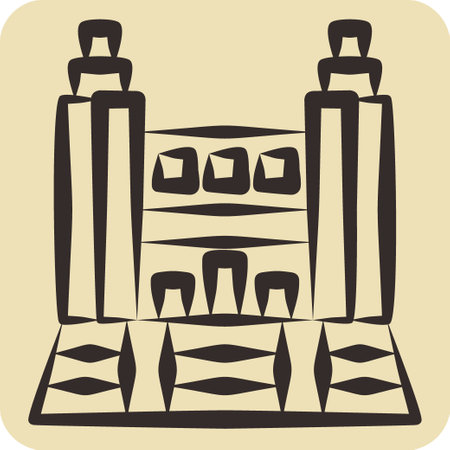 Icon Museo Peina Sofia. related to Spain symbol. hand drawn style. simple design editable. simple illustrationのイラスト素材