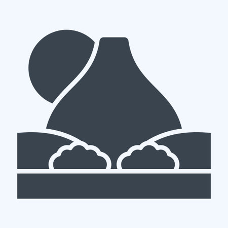 Icon Teide. related to Spain symbol. glyph style. simple design editable. simple illustrationのイラスト素材