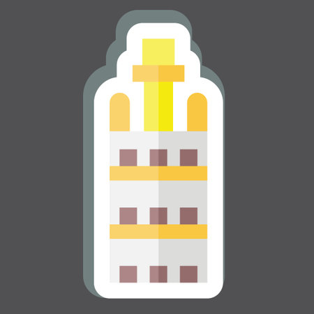 Sticker Girada. related to Spain symbol. simple design editable. simple illustrationのイラスト素材