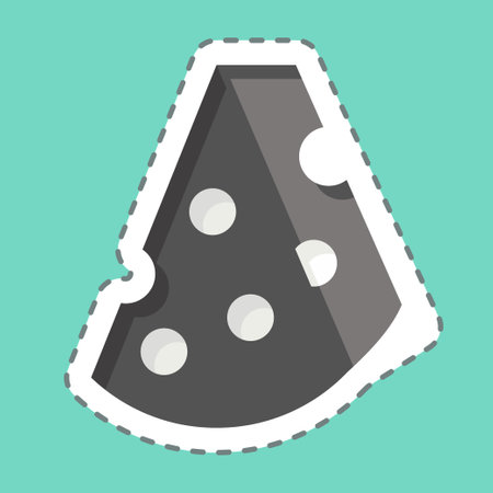 Sticker line cut Cheese. related to Spain symbol. simple design editable. simple illustrationのイラスト素材