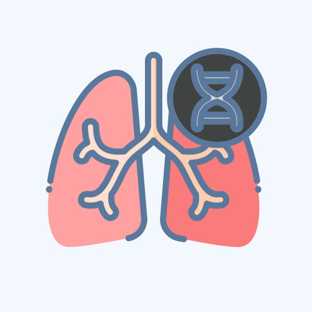Icon Cystic Fibroris. related to Respiratory Therapy symbol. doodle style. simple design editable. simple illustrationのイラスト素材