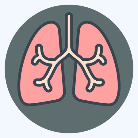 Icon Lungs. related to Respiratory Therapy symbol. color mate style. simple design editable. simple illustrationのイラスト素材