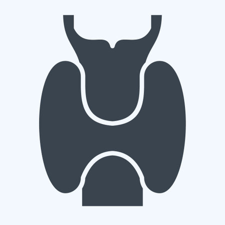 Icon Larynx. related to Respiratory Therapy symbol. glyph style. simple design editable. simple illustrationのイラスト素材