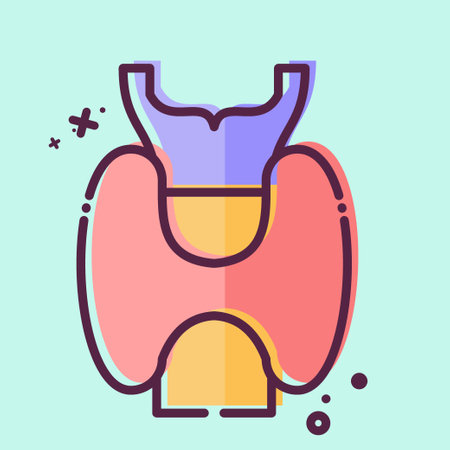 Icon Larynx. related to Respiratory Therapy symbol. MBE style. simple design editable. simple illustrationのイラスト素材