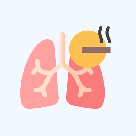 Icon Smoking. related to Respiratory Therapy symbol. flat style. simple design editable. simple illustrationのイラスト素材