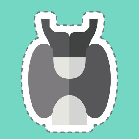 Sticker line cut Larynx. related to Respiratory Therapy symbol. simple design editable. simple illustrationのイラスト素材