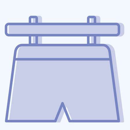 Icon Dry Short. related to Laundry symbol. two tone style. simple design editable. simple illustrationのイラスト素材