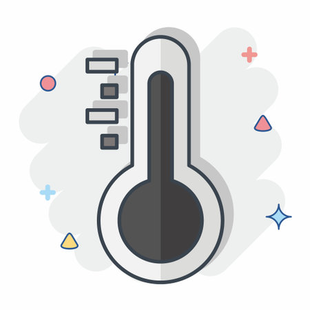 Icon Thermometer. related to Laundry symbol. comic style. simple design editable. simple illustrationのイラスト素材