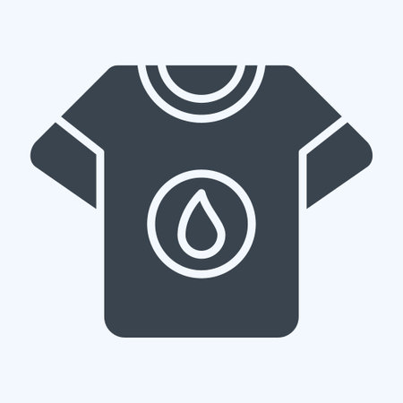 Icon Tshirt Stain. related to Laundry symbol. glyph style. simple design editable. simple illustrationのイラスト素材