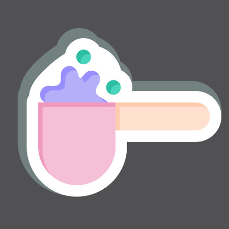 Sticker Detergent Scoop. related to Laundry symbol. simple design editable. simple illustrationのイラスト素材