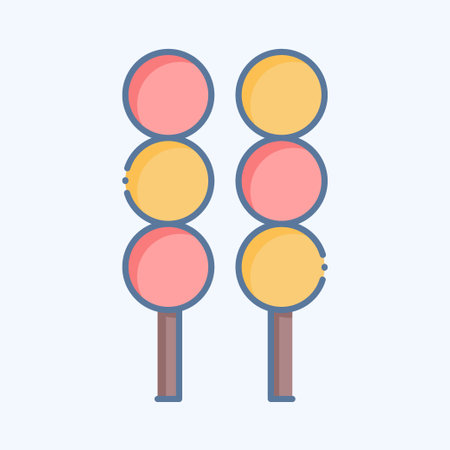 Icon Dango. related to Sakura Festival symbol. doodle style. simple design editable. simple illustrationのイラスト素材