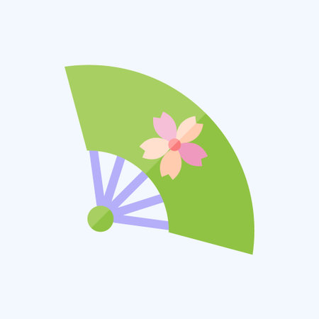 Icon Fan 2. related to Sakura Festival symbol. flat style. simple design editable. simple illustrationのイラスト素材